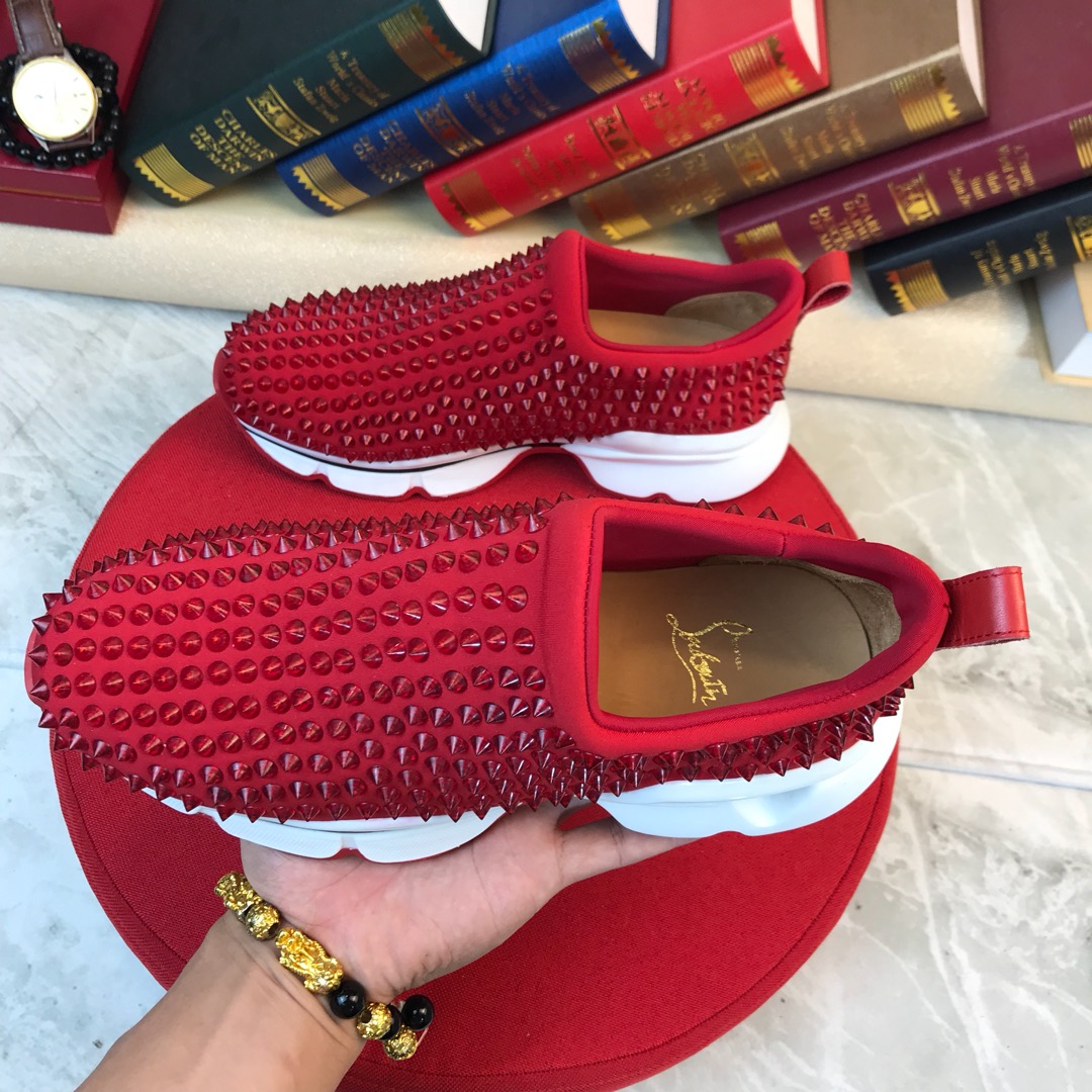 Christian Louboutin Spike Sock Flat Sneakers 3 - vstockx