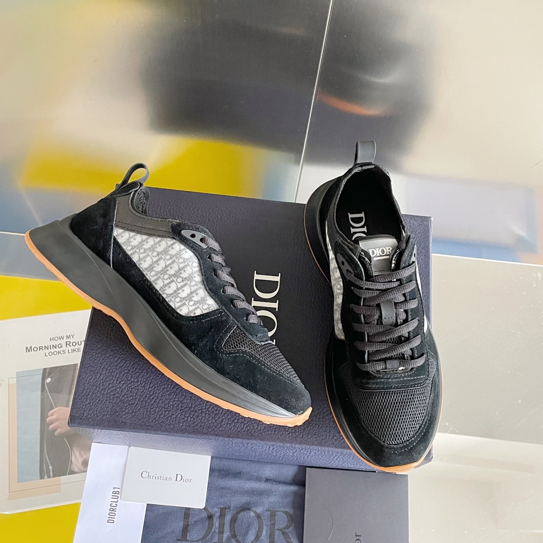 Dior B25 Runner Black Oblique Suede - vstockx