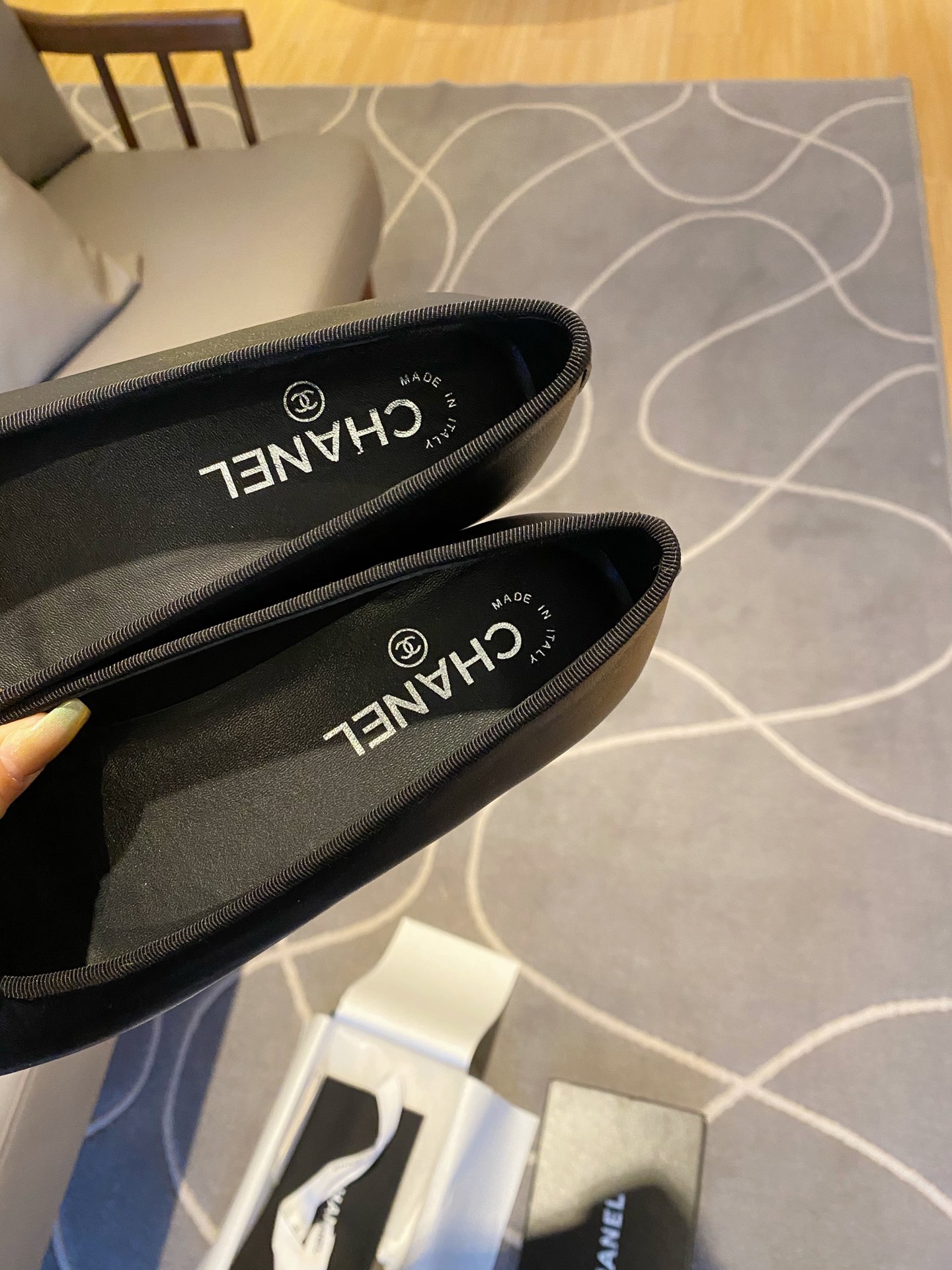 Chanel Ballerinas Fabric & Grosgrain 3 - vstockx
