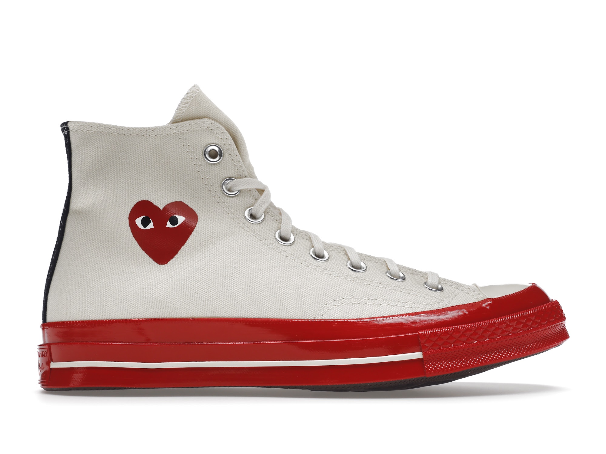 Converse Chuck Taylor All-Star 70 Hi Comme des Garcons PLAY Egret Red Midsole - vstockx