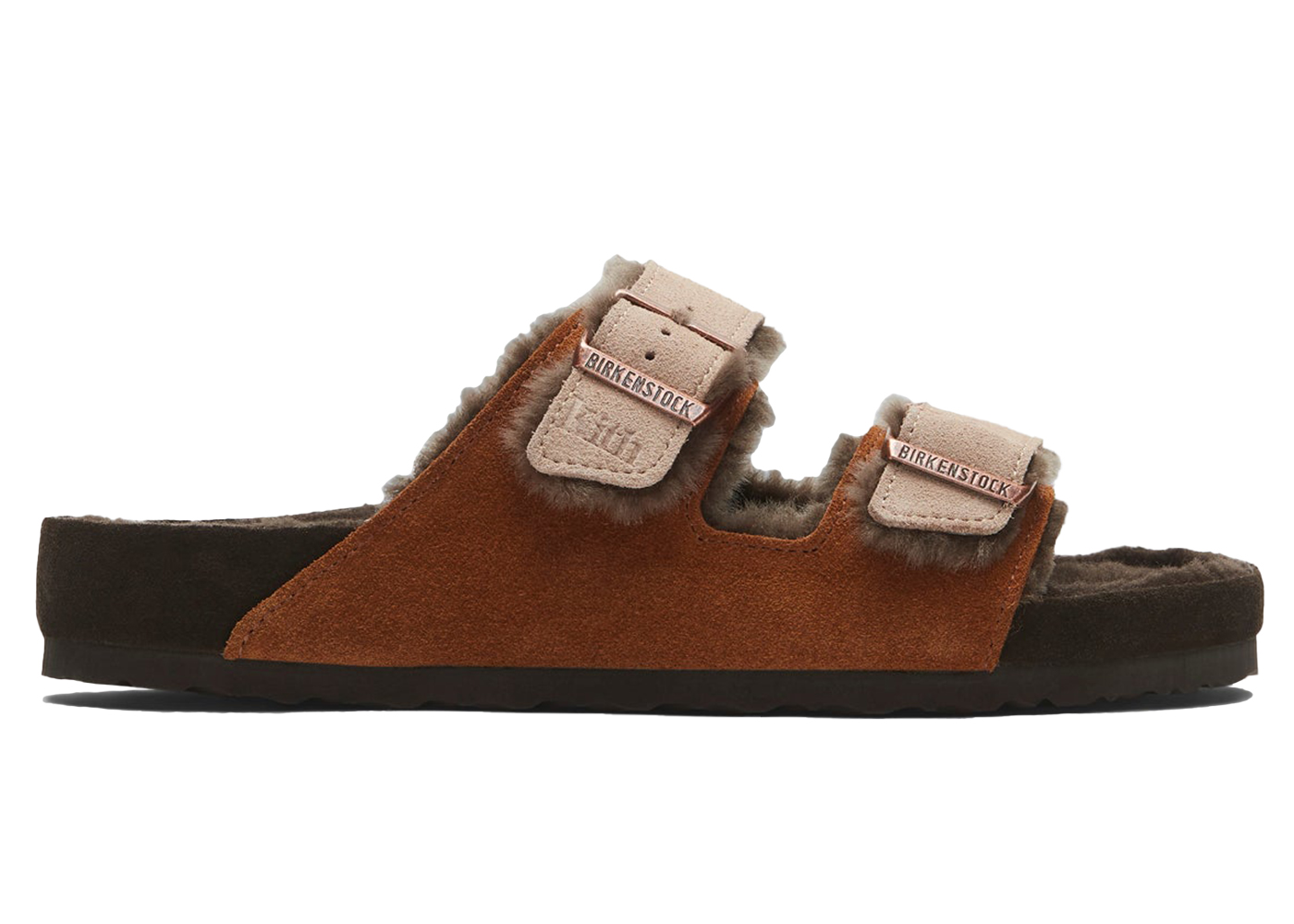 Birkenstock Arizona Shearling Kith Mink Dark Brown - vstockx