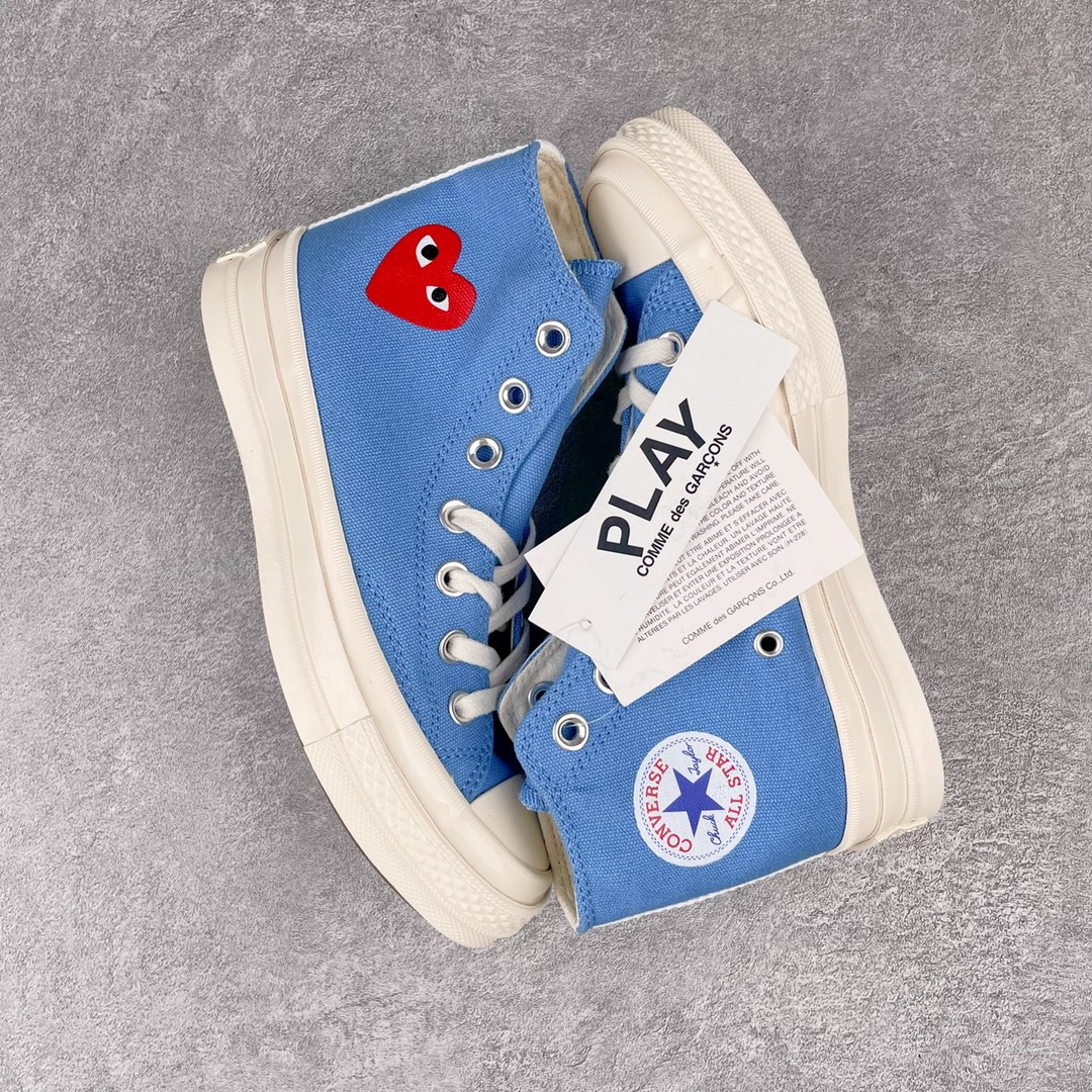 Converse Chuck Taylor All-Star 70s Hi Comme des Garcons Play Bright Blue - vstockx