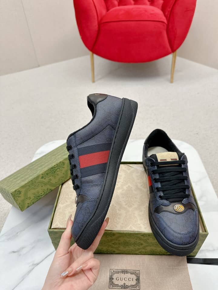 GUCCI Screener Gg-Supreme Sneakers Navy Multi - vstockx