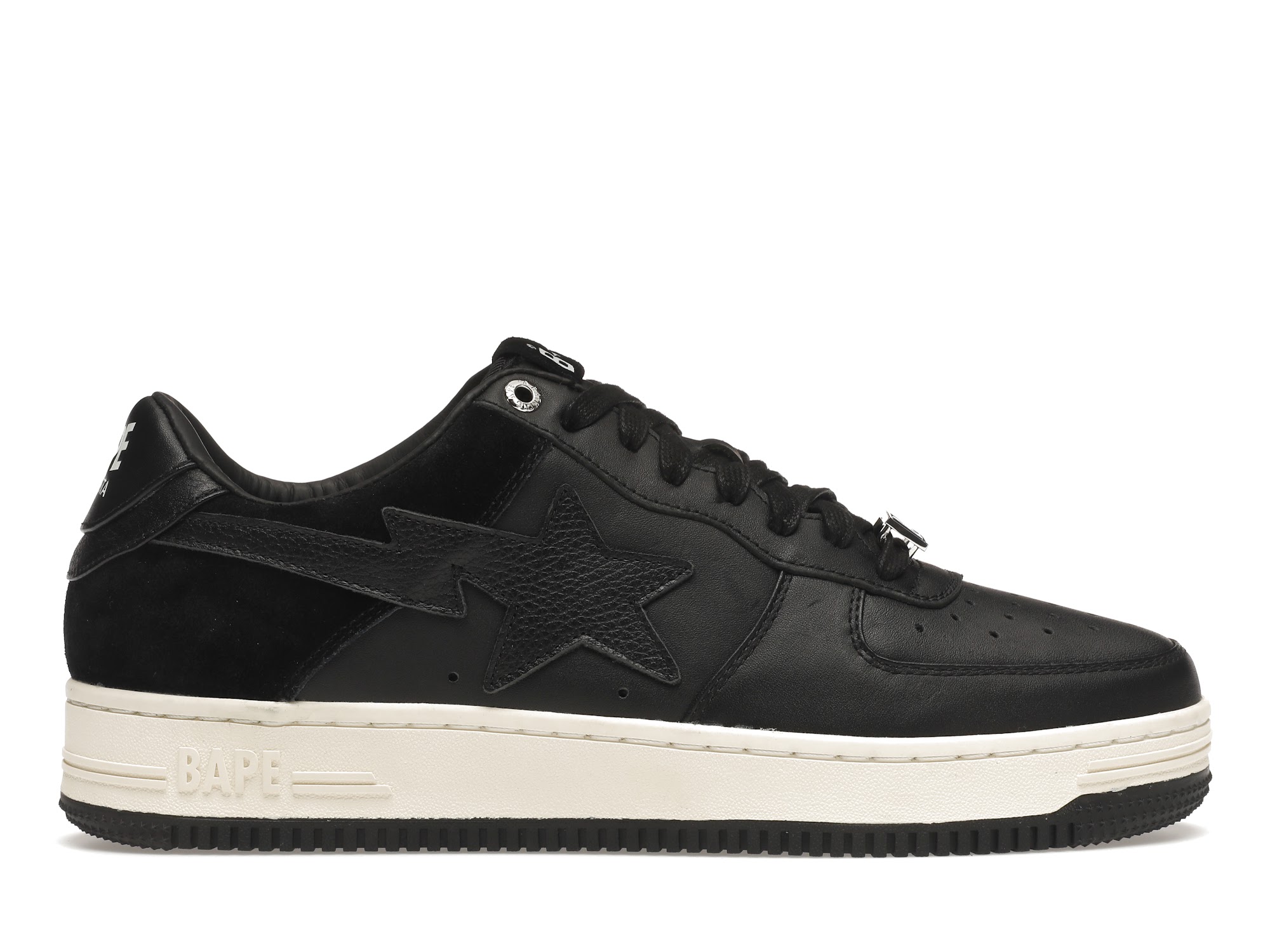A Bathing Ape Bape Sta Low Suede Heel Black - vstockx