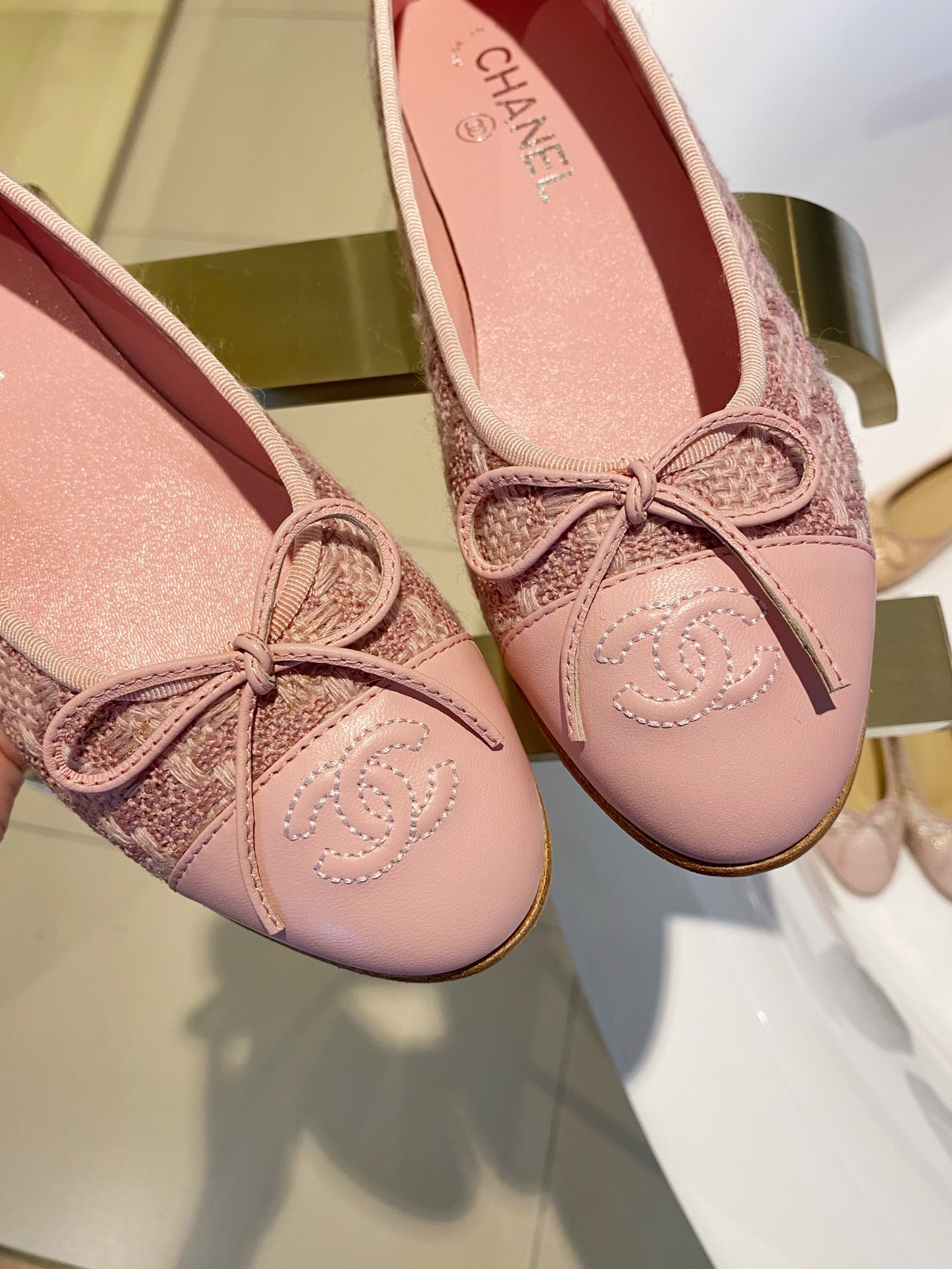 Chanel Ballerinas Fabric & Grosgrain 23 - vstockx