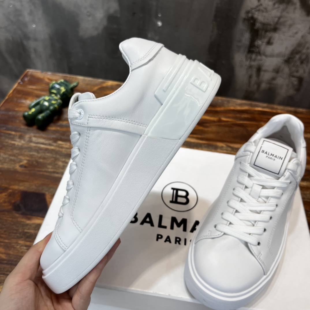 Balmain B-Court Low-Top White - vstockx