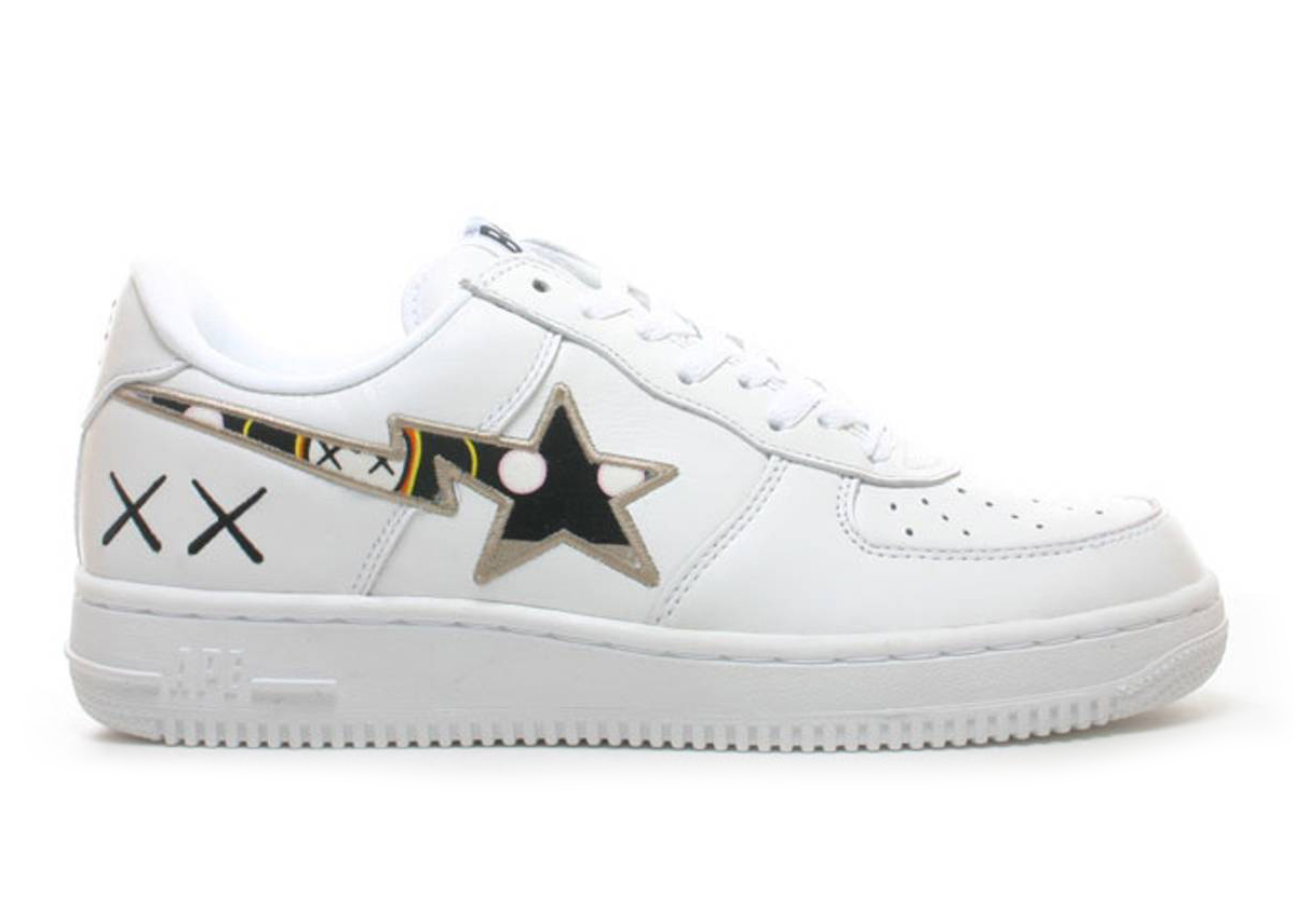 A Bathing Ape Bape Sta Low KAWS White Brown - vstockx