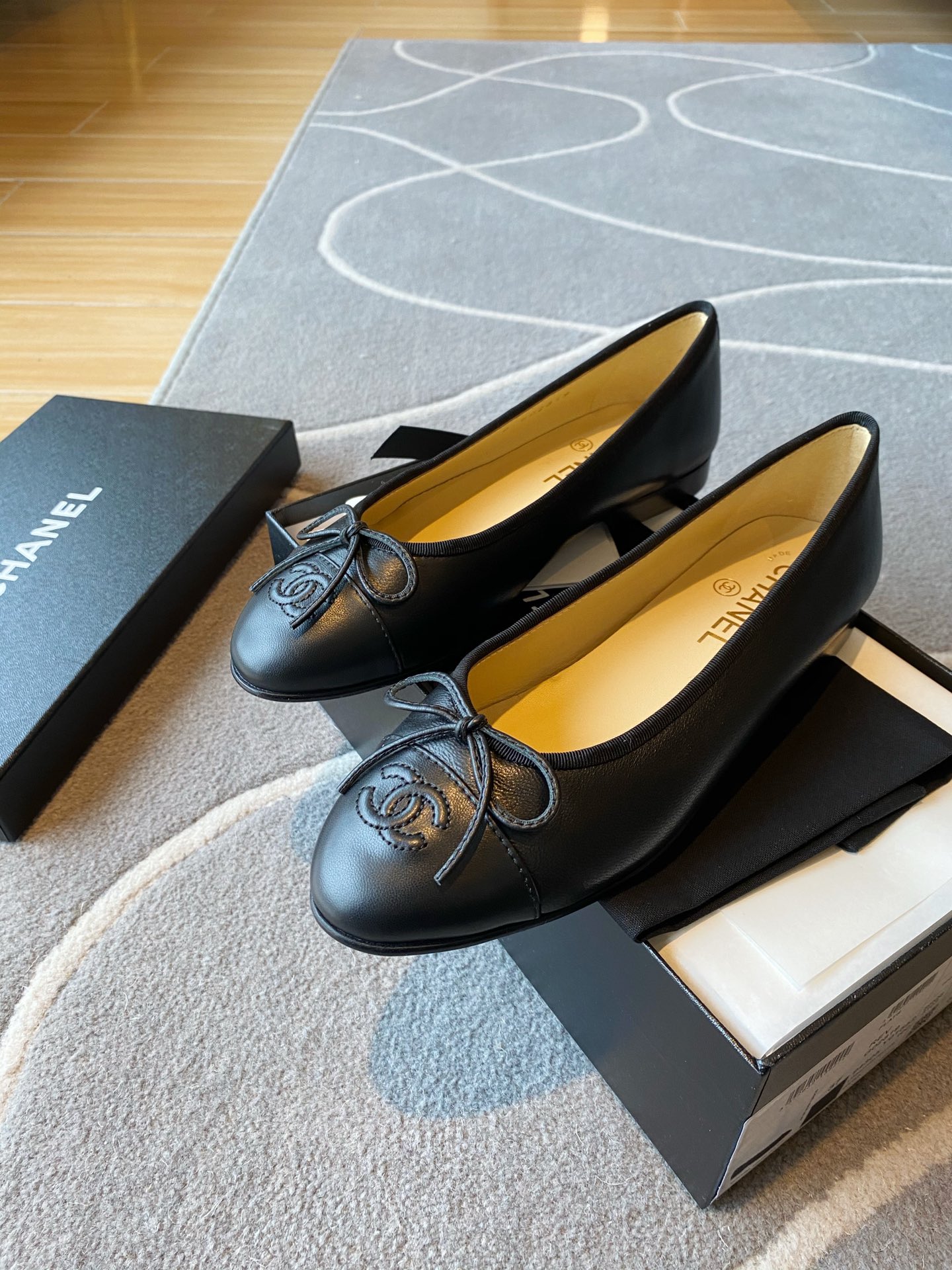 Chanel Ballerinas Fabric & Grosgrain 1 - vstockx