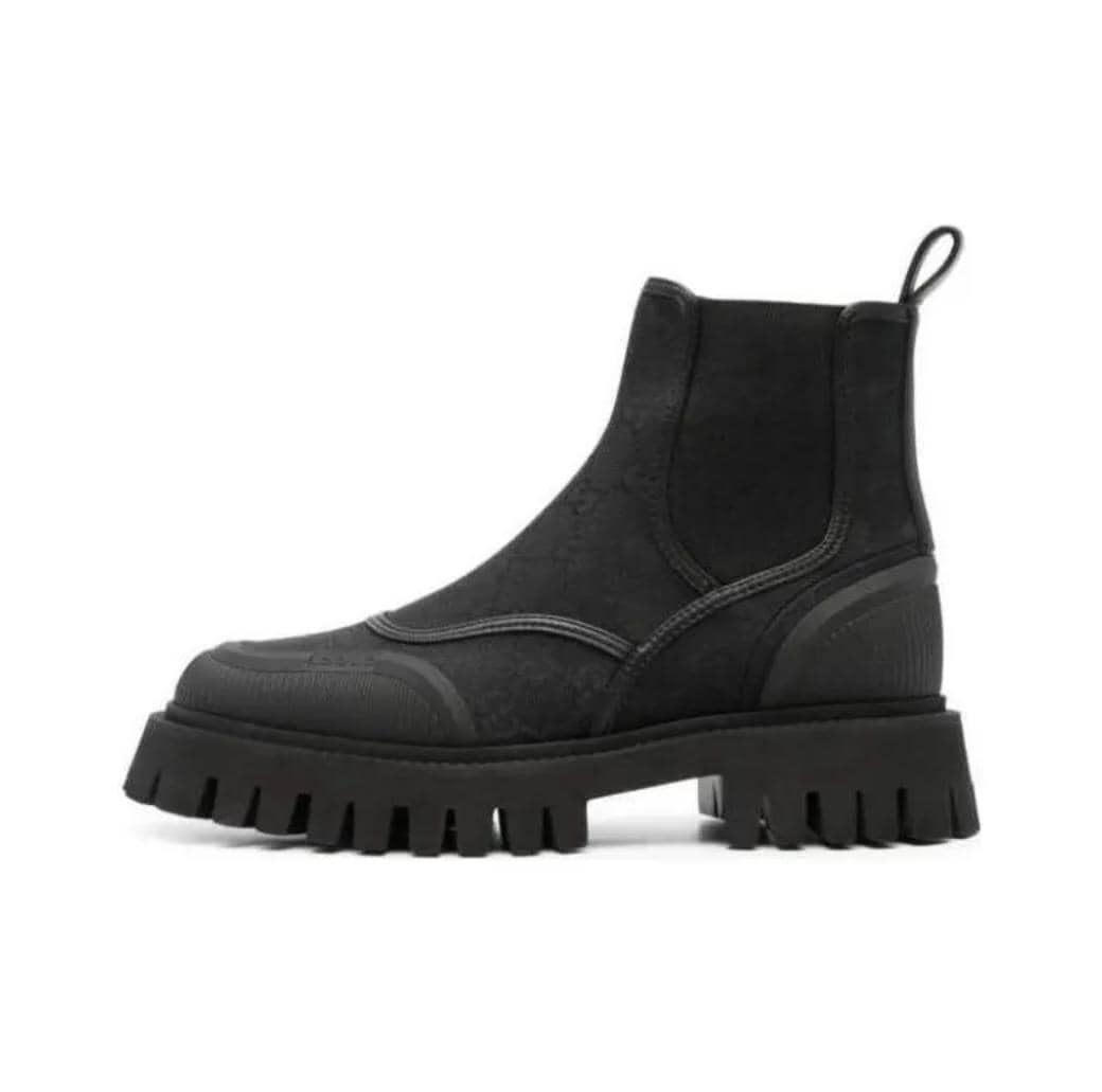 Gucci GG CANVAS ANKLE BOOT Black - vstockx