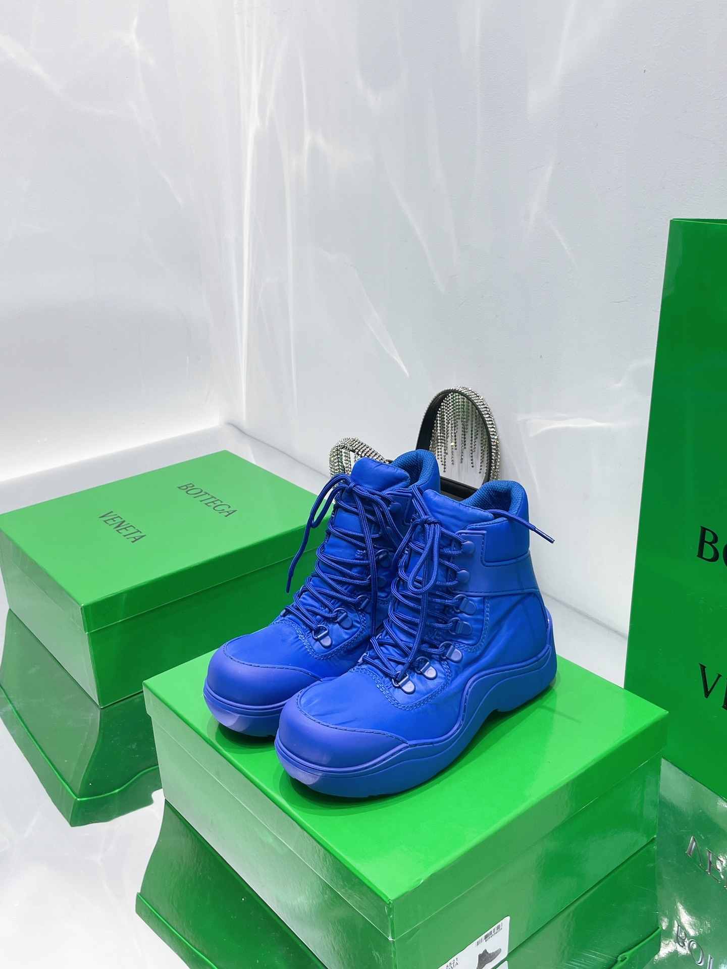 Bottega Veneta Puddle Bomber Lace-up Rubber And Shell Boots 6 - vstockx