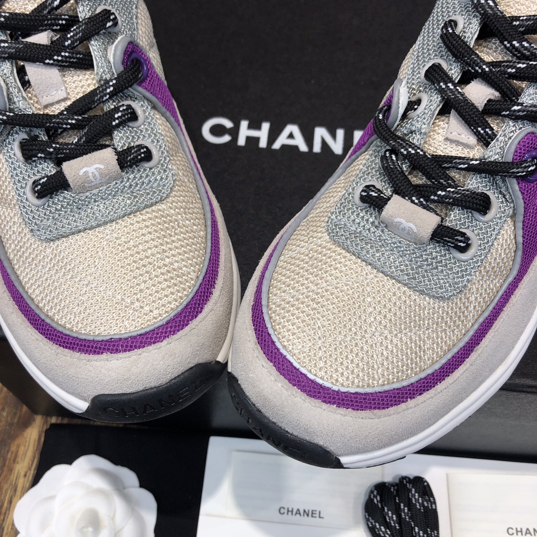 Chanel Fabric & Suede Calfskin Low Top Sneaker 3 - vstockx