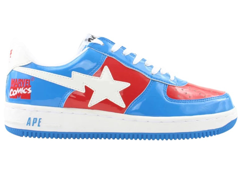 A Bathing Ape Bape Sta Low Marvel Comics Captain America - vstockx