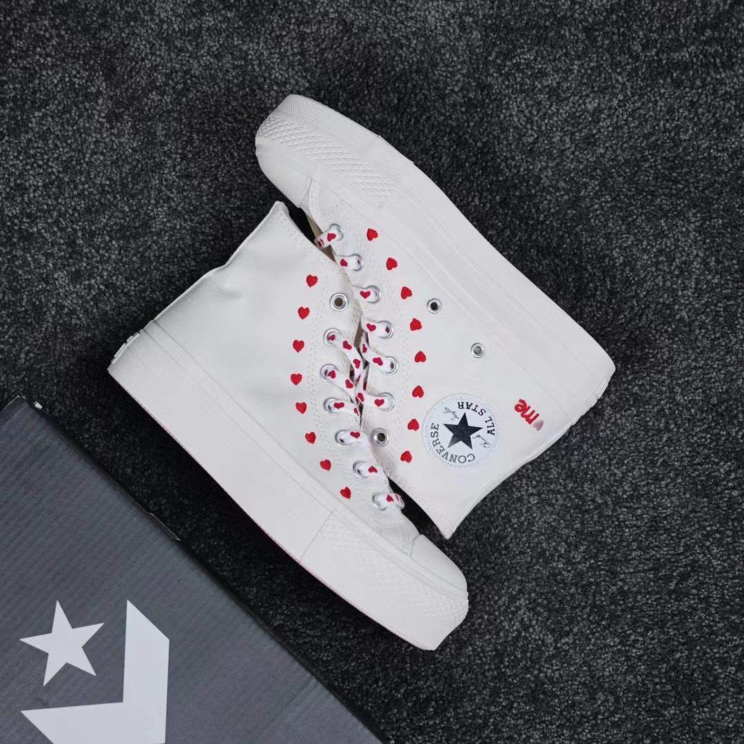 Converse Chuck Taylor All-Star Lift Hi White Red (W) - vstockx