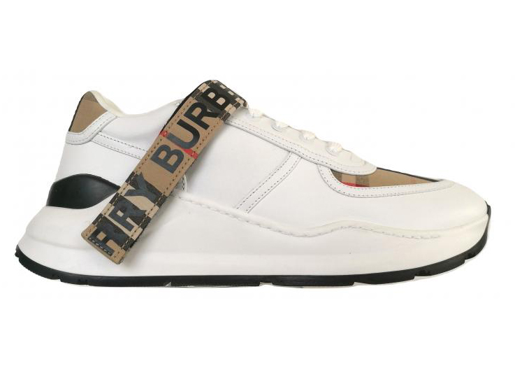 Burberry Vintage Check Leather Beige White - vstockx