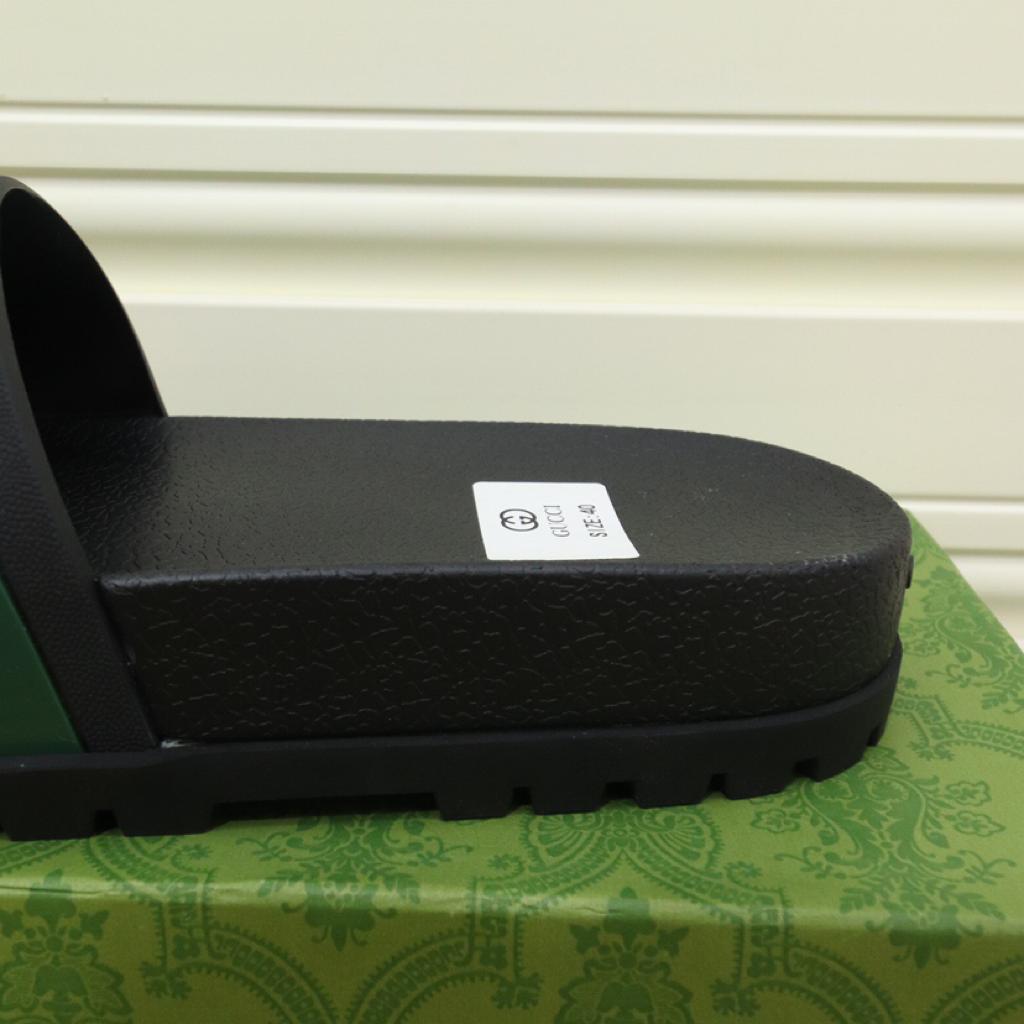 Gucci Web Slide Sandal Black - vstockx