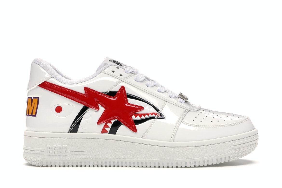 A Bathing Ape Bape Sta Low Shark White - vstockx