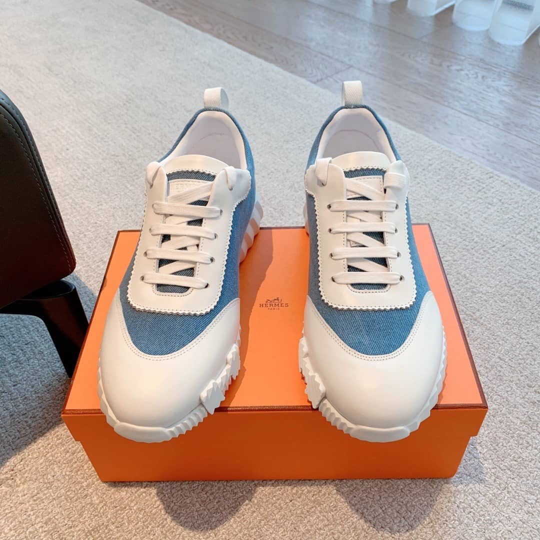 Herm��s Bouncing sneaker Bleu Clair / Blanc - vstockx