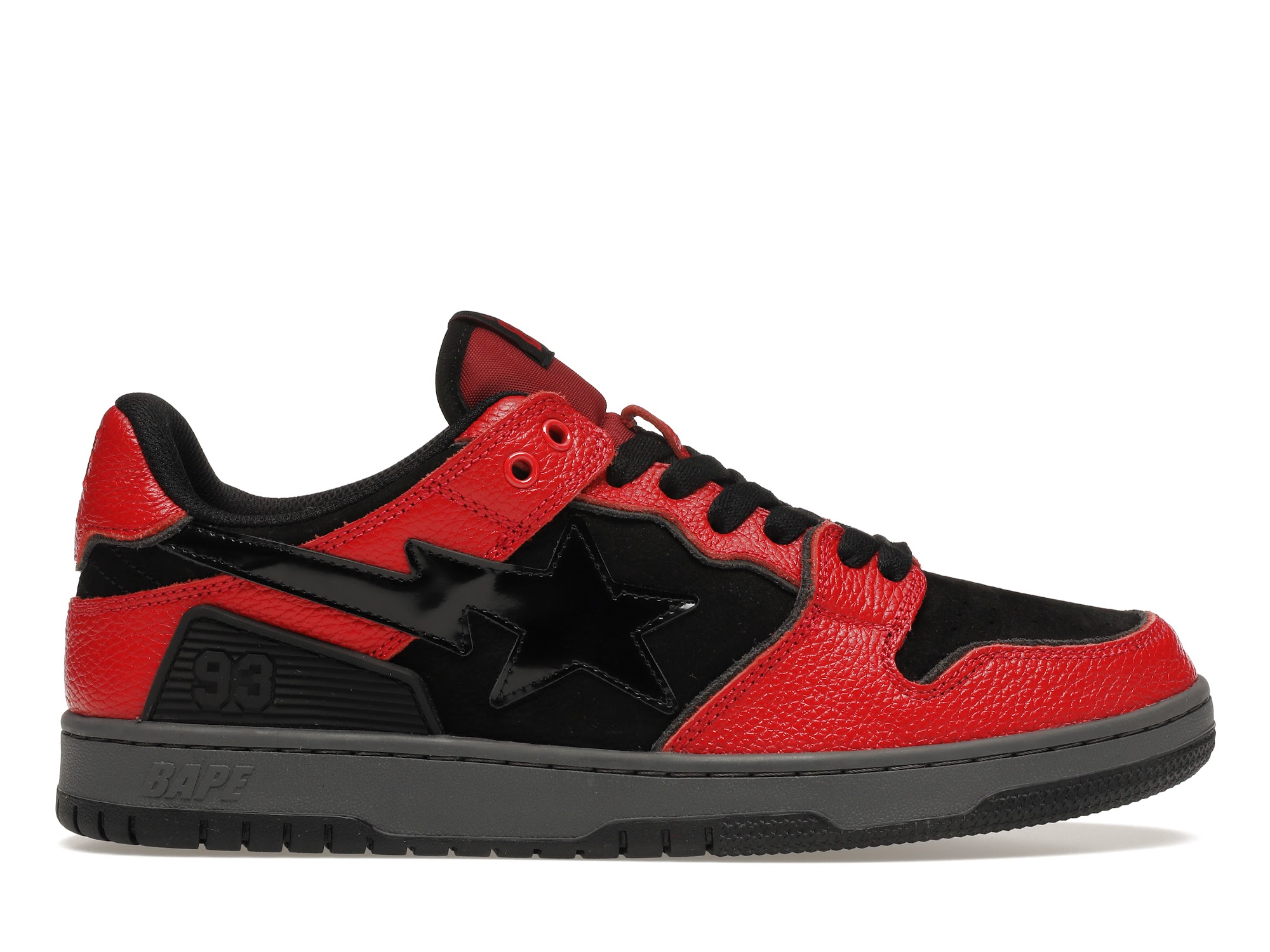 A Bathing Ape Bape SK8 Sta Red Black - vstockx