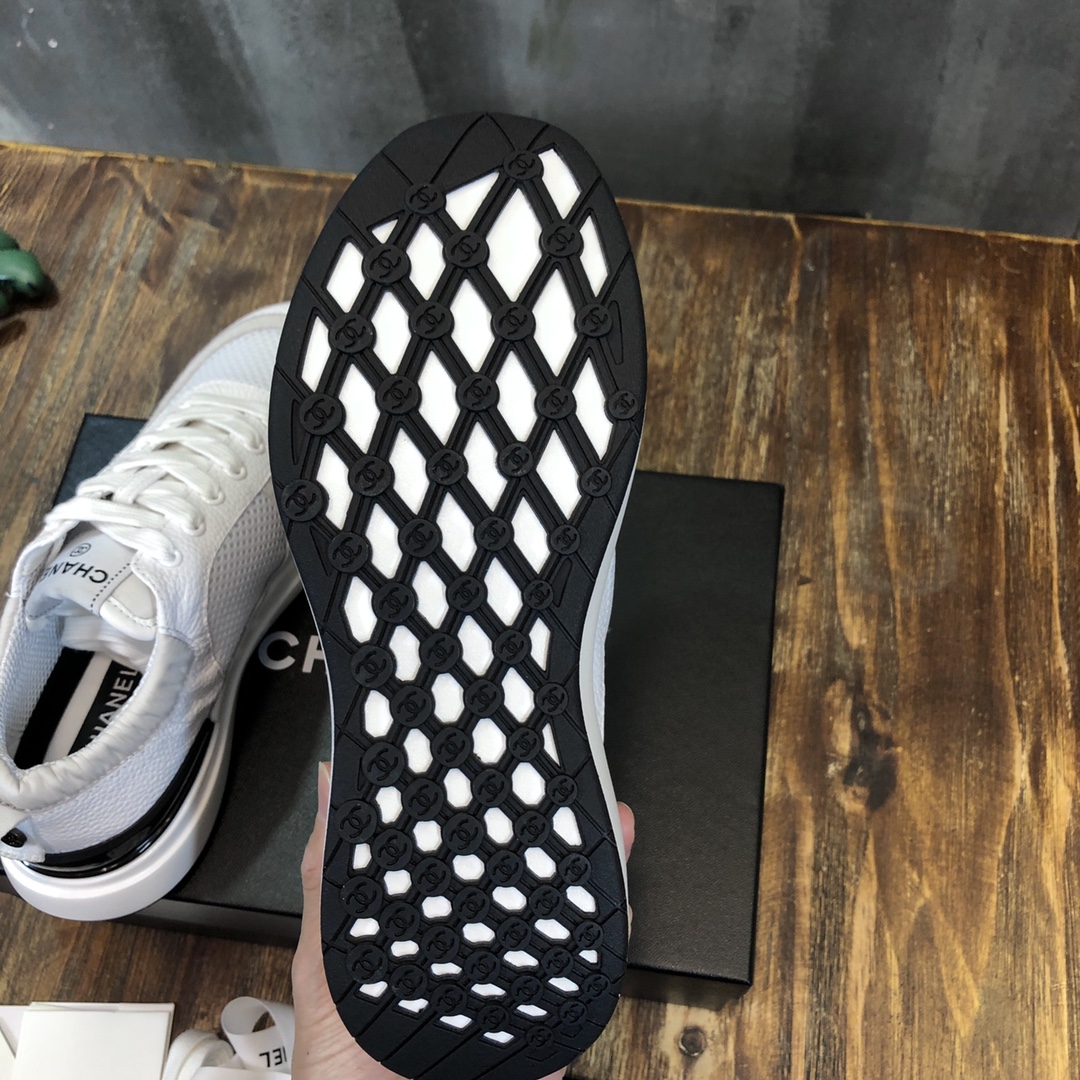 Chanel Fabric & Suede Calfskin Low Top Sneaker 37 - vstockx