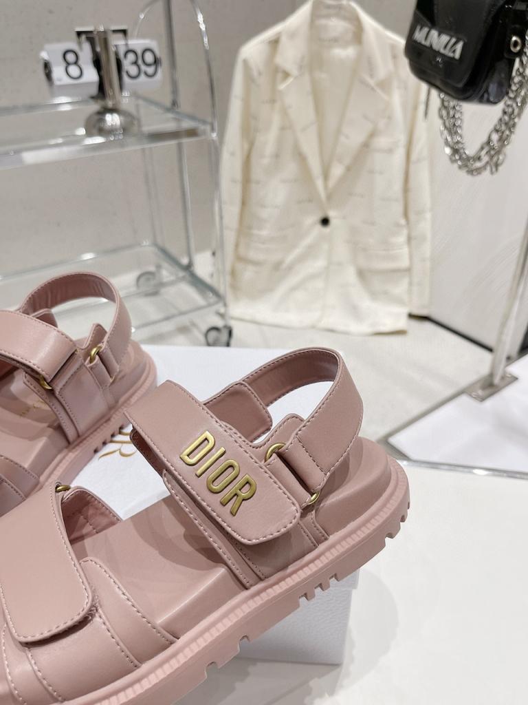 DIOR DIORACT SANDAL Pink Lambskin - vstockx