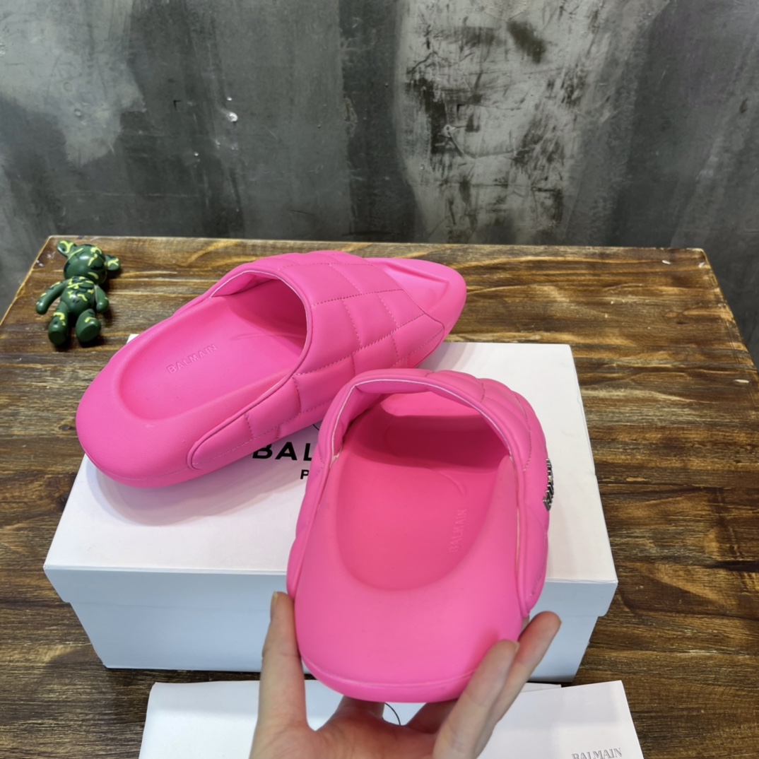 Balmain Quilted leather B-IT mules 2 - vstockx