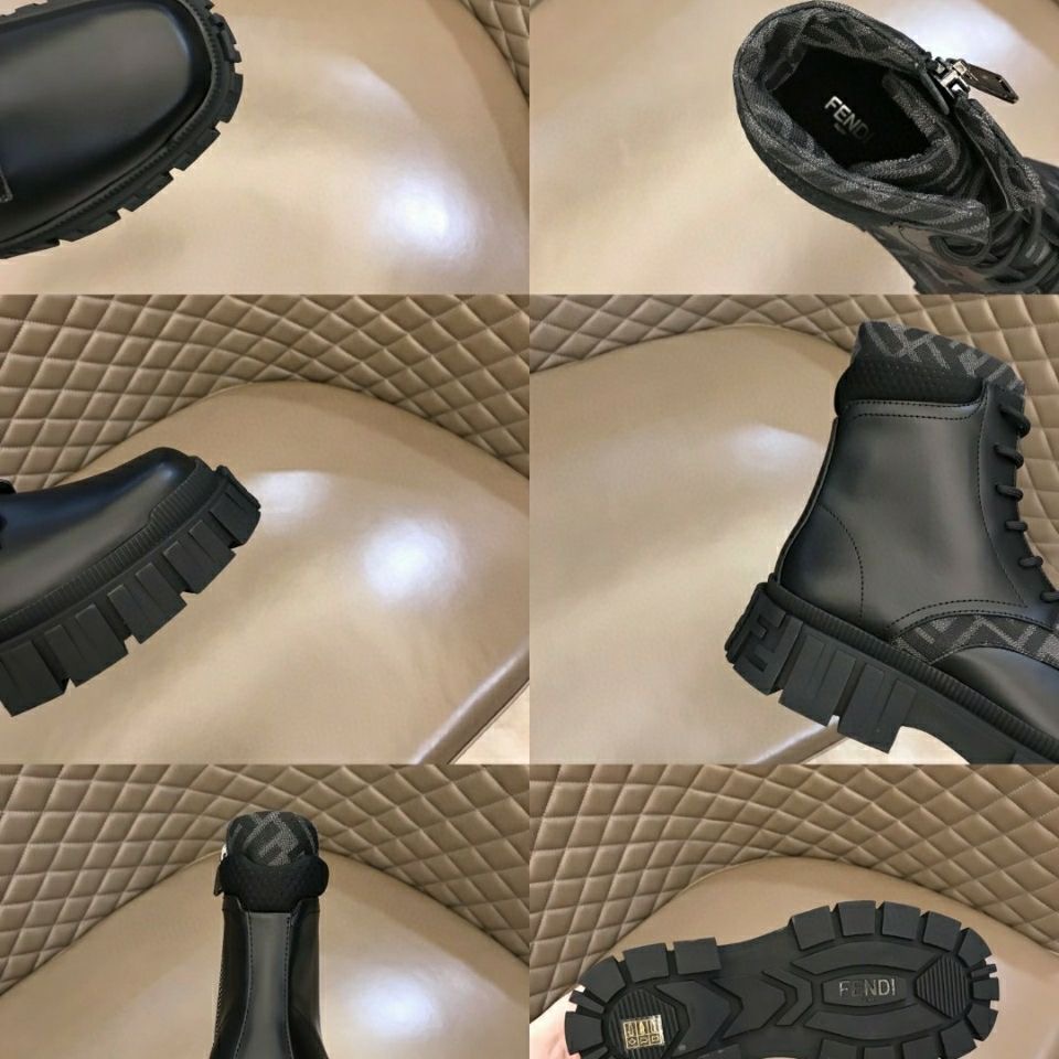 Fendi Force Black leather ankle boots - vstockx