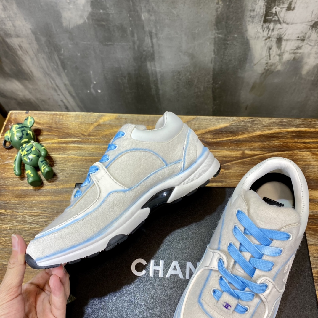 Chanel Fabric & Suede Calfskin Low Top Sneaker 39 - vstockx