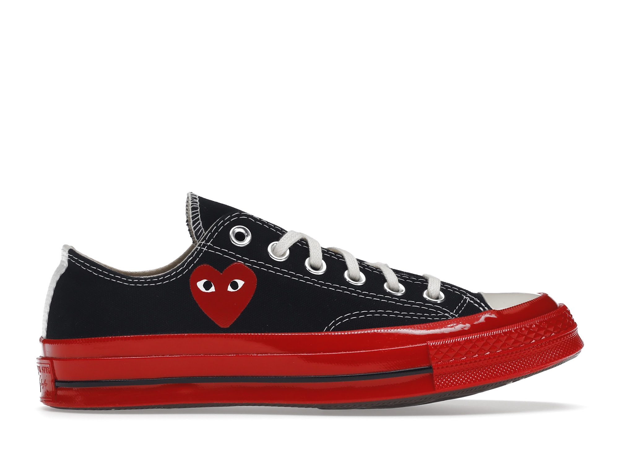 Converse Chuck Taylor All-Star 70 Ox Comme des Garcons PLAY Black Red Midsole - vstockx