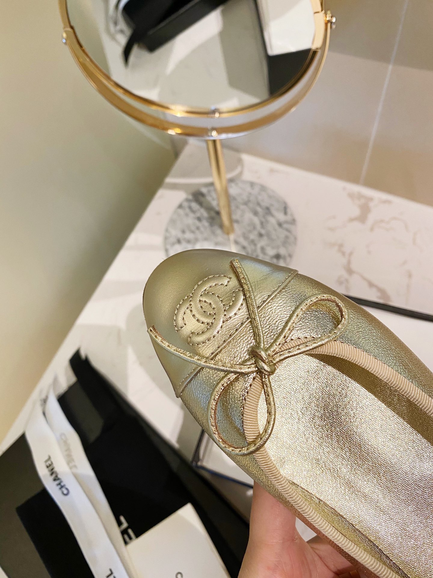 Chanel Ballerinas Fabric & Grosgrain 12 - vstockx