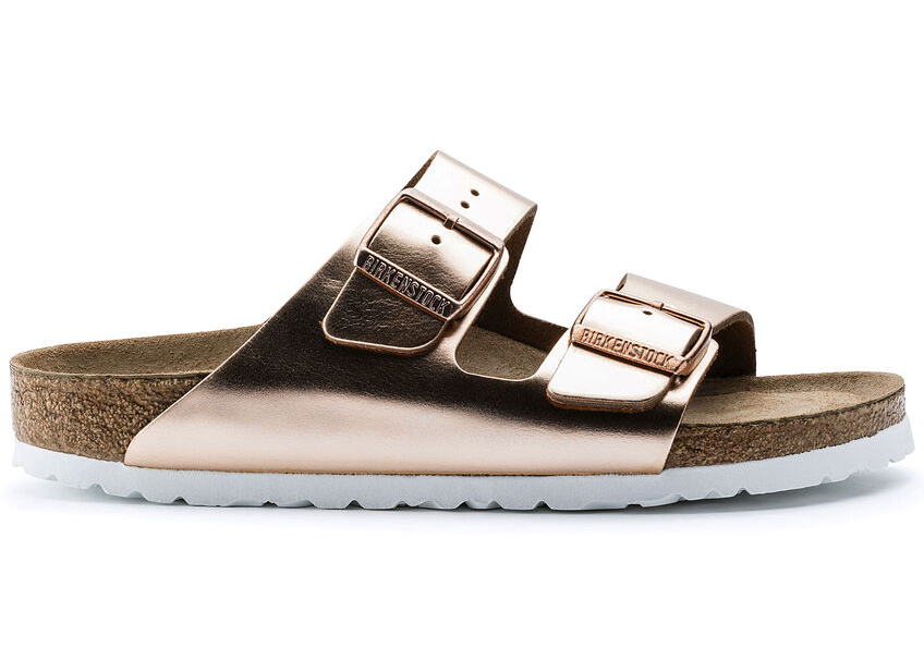 Birkenstock Arizona Soft Footbed Leather Metallic Copper (Women's) - vstockx