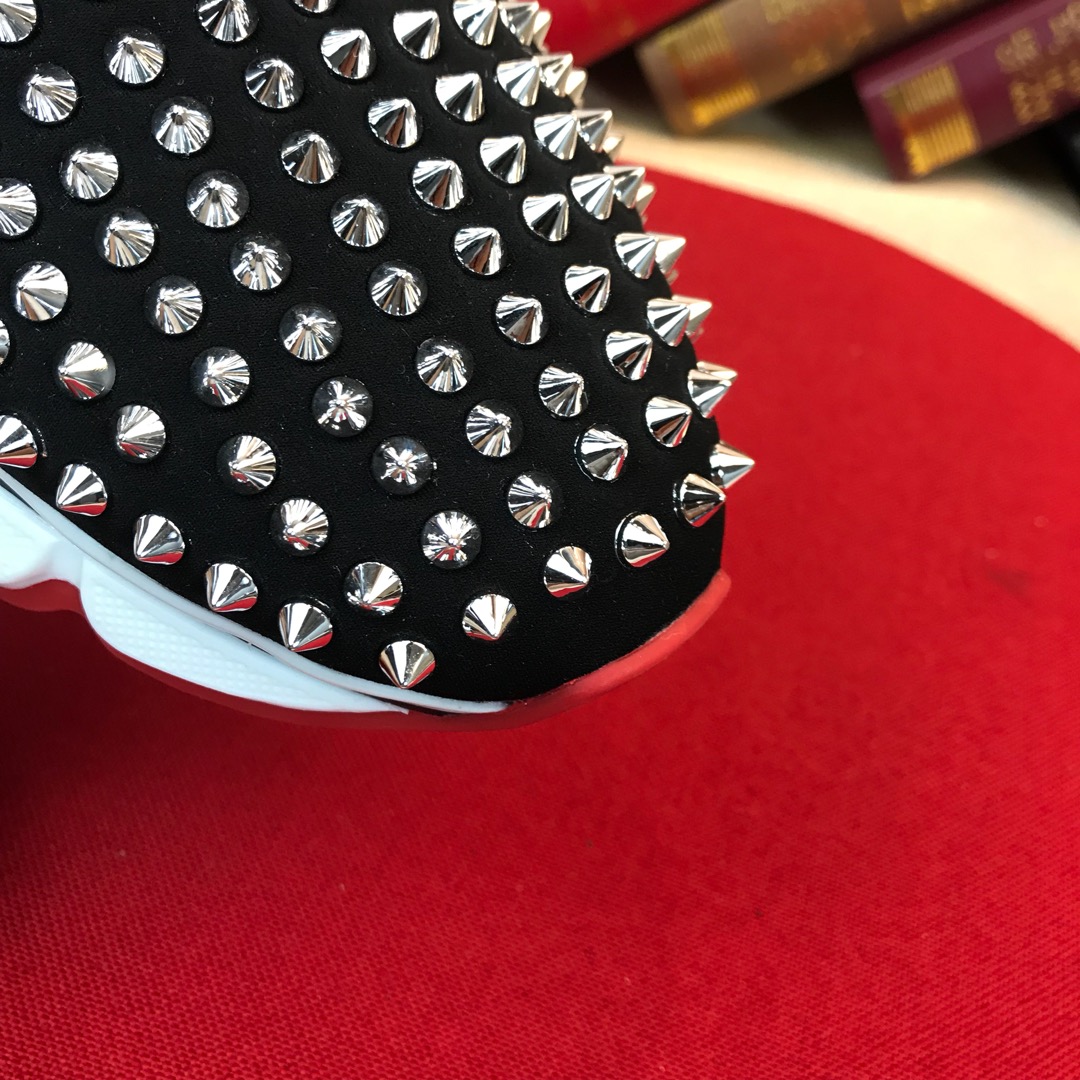 Christian Louboutin Spike Sock Flat Sneakers 4 - vstockx