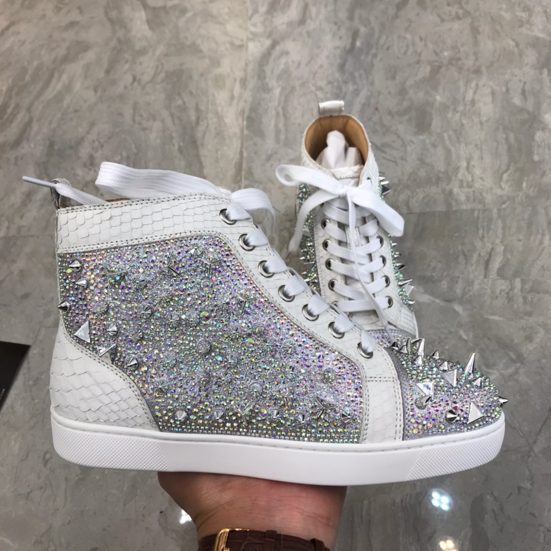 Christian Louboutin Louis Junior Spikes Orlato Flat Sneakers 26 - vstockx