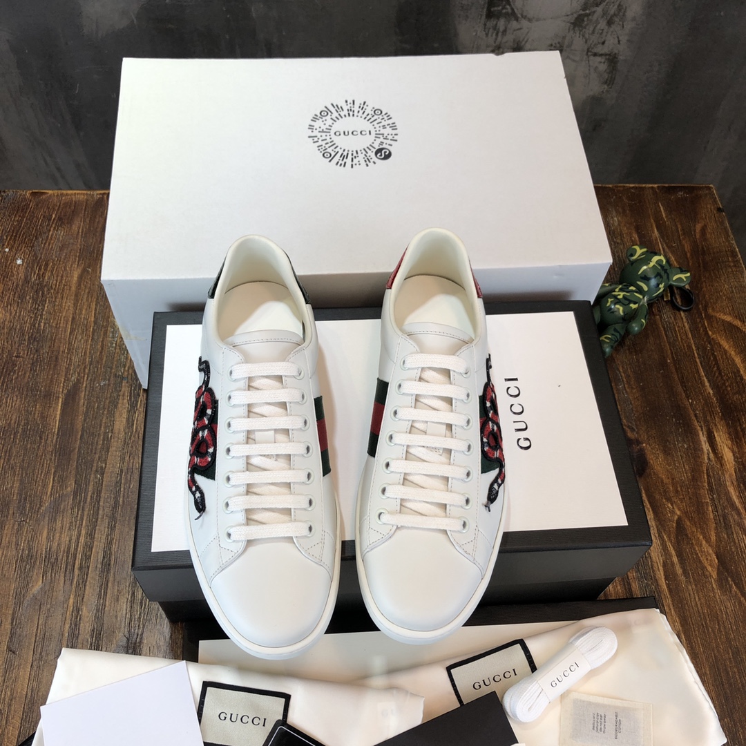 Gucci Ace Embroidered Snake - vstockx