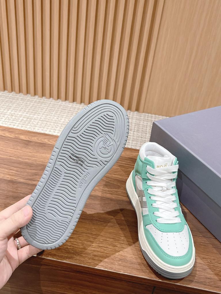 Hogan H630 High Top White Green Silver - vstockx