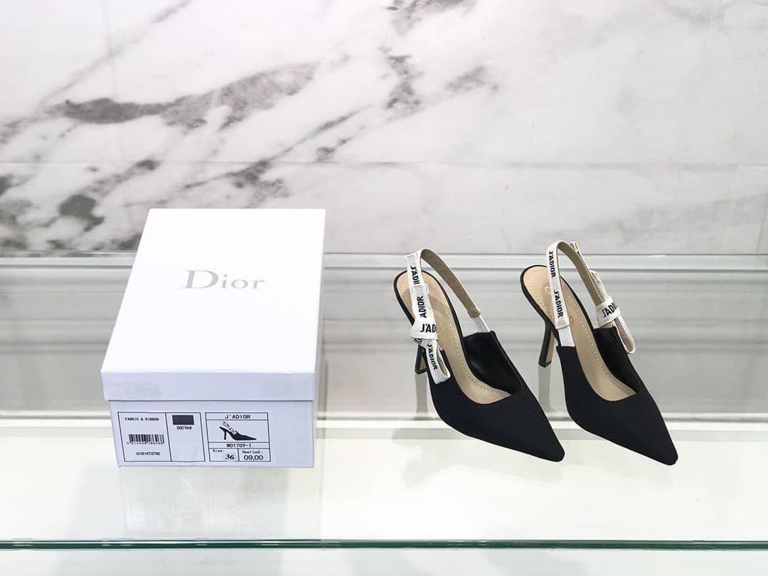 Dior J'ADIOR SLINGBACK PUMP Black Technical Fabric - vstockx