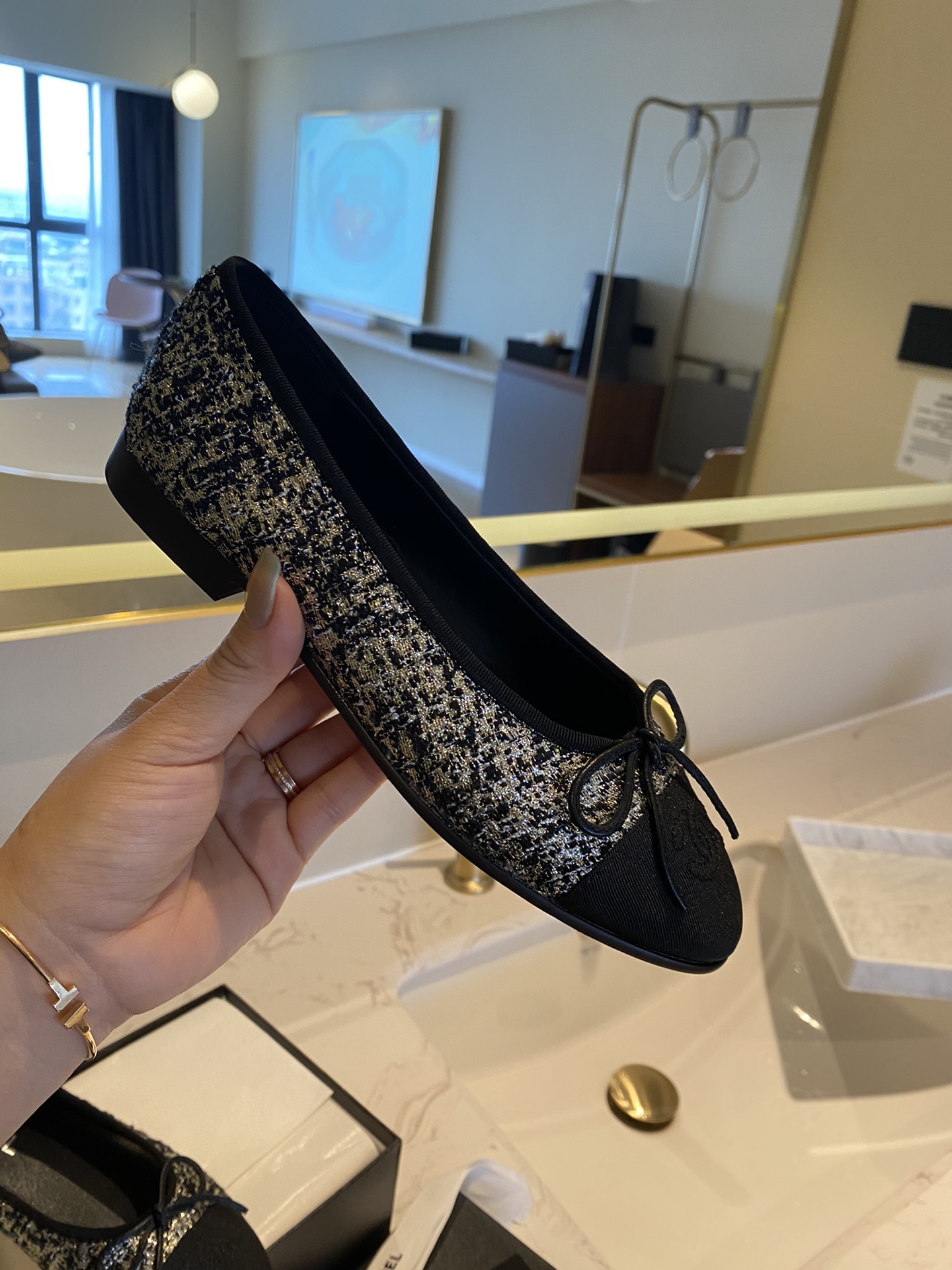 Chanel Ballerinas Fabric & Grosgrain 35 - vstockx