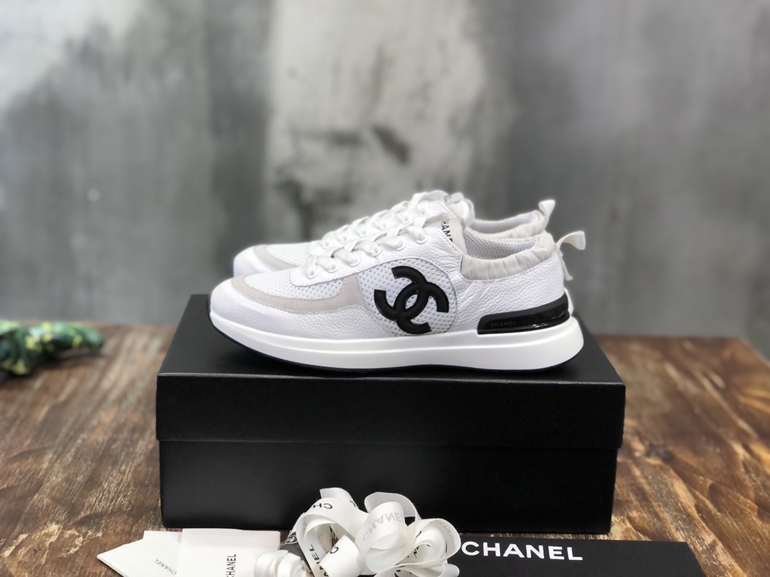 Chanel Fabric & Suede Calfskin Low Top Sneaker 37 - vstockx