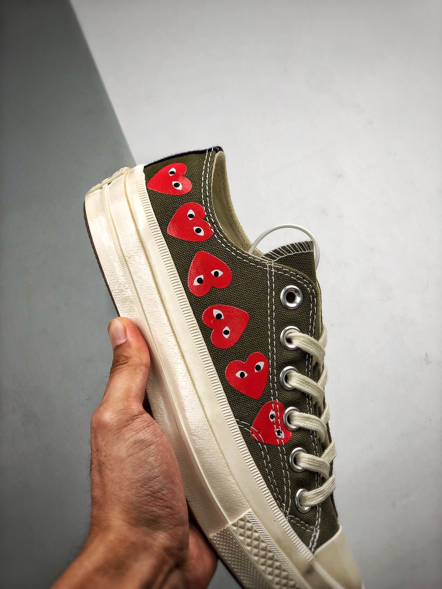 Converse Chuck Taylor All-Star 70 Ox Comme des Garcons Multi Heart Green - vstockx