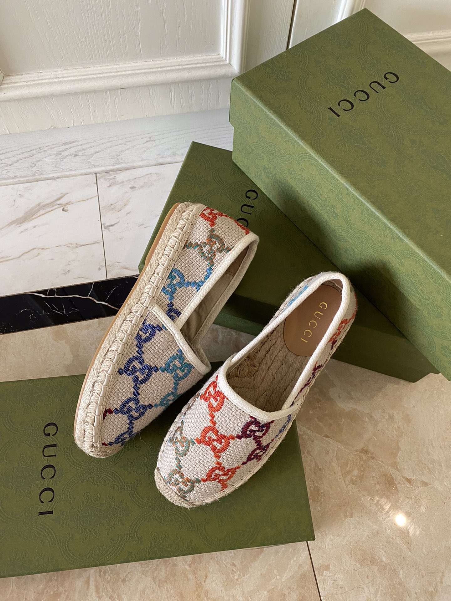 Gucci Leather espadrille with Double G WOMEN 2 - vstockx