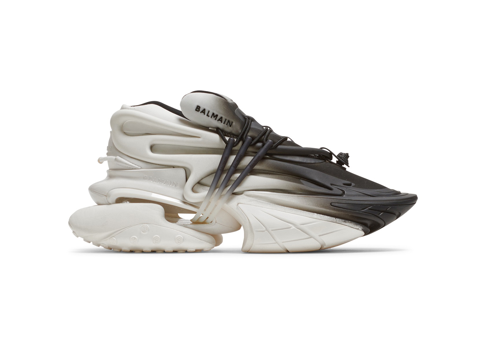 Balmain Unicorn Low-Top White Black Gradiant - vstockx
