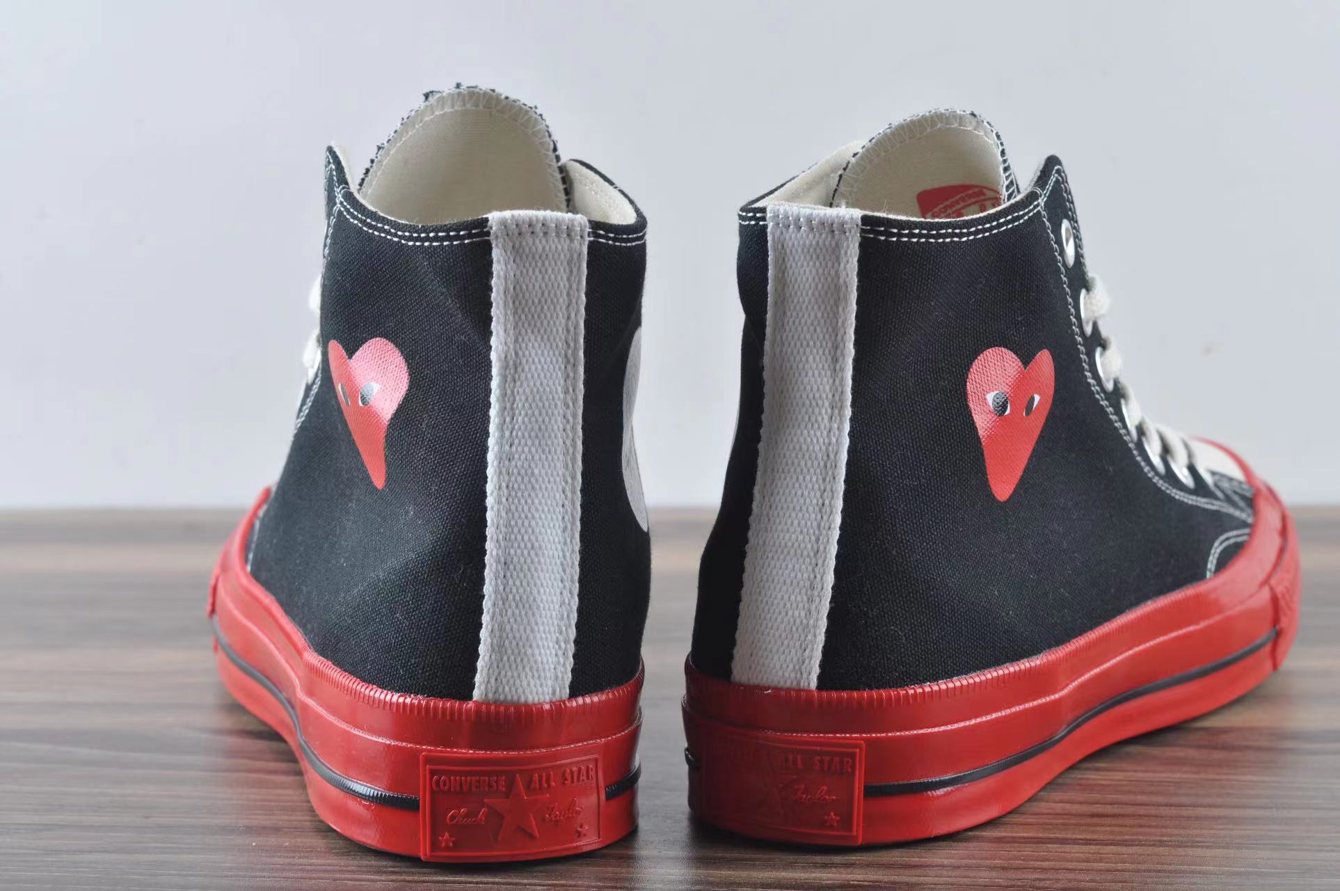 Converse Chuck Taylor All-Star 70 Hi Comme des Garcons PLAY Black Red Midsole - vstockx