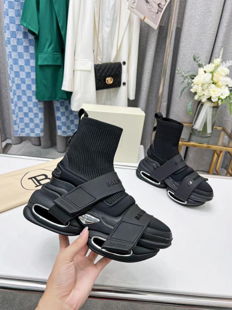 Balmain B-Bold High-Top Black - vstockx
