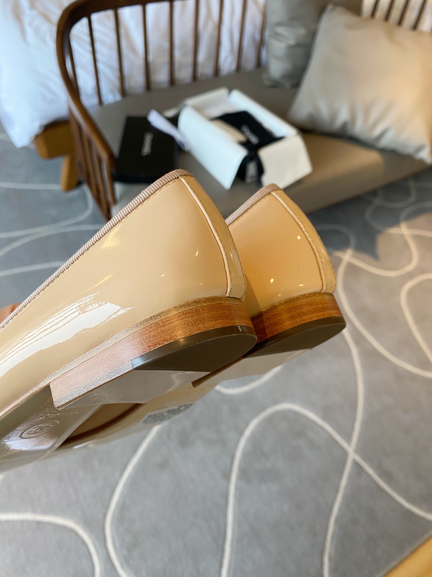 Chanel Ballerinas Fabric & Grosgrain 4 - vstockx