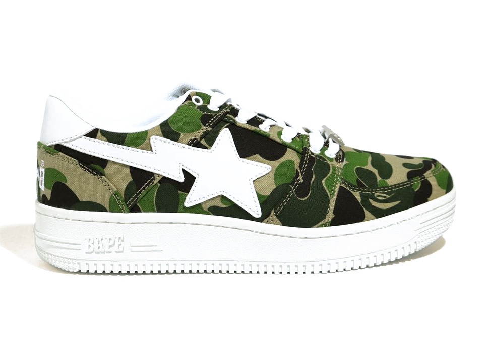 A Bathing Ape Bape Sta Low ABC Camo Green (GS) - vstockx