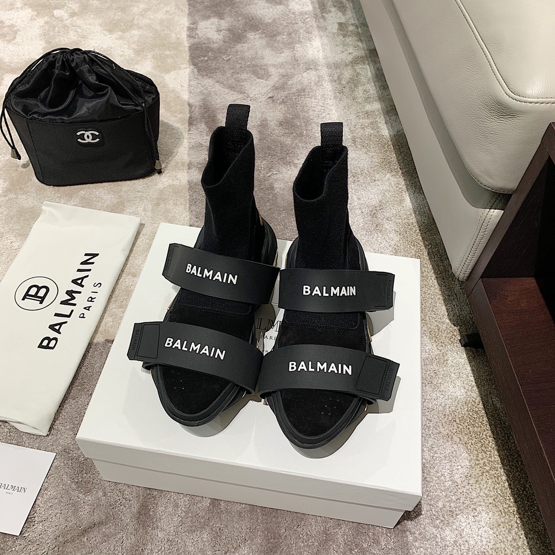 Balmain B-Bold High-Top Black Gold - vstockx