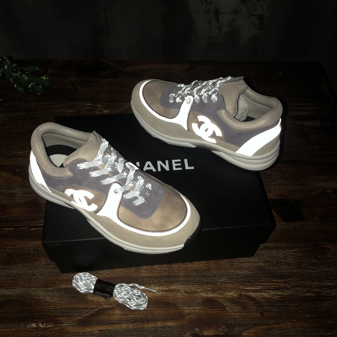 Chanel Fabric & Suede Calfskin Low Top Sneaker 46 - vstockx