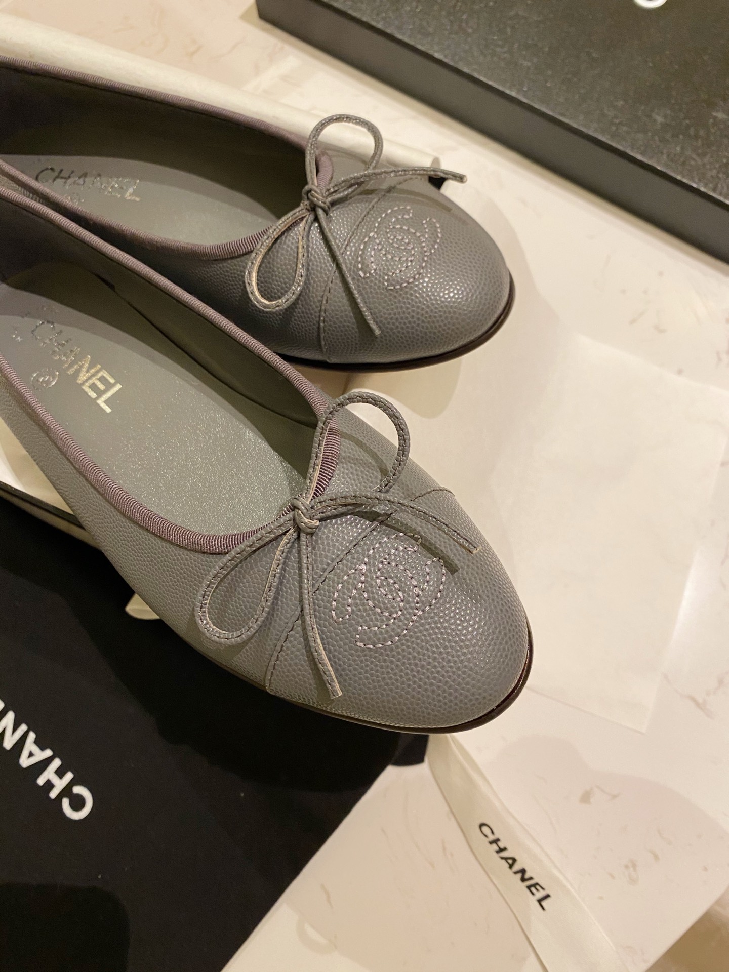 Chanel Ballerinas Fabric & Grosgrain 14 - vstockx