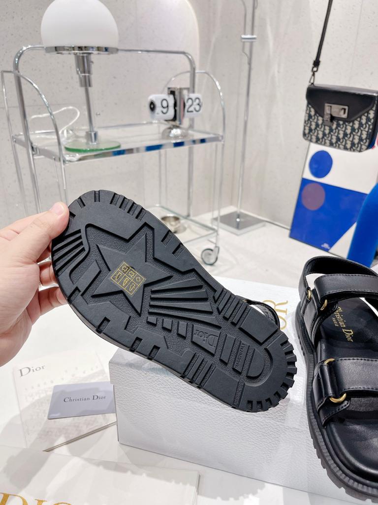 DIOR DIORACT SANDAL Black Lambskin - vstockx