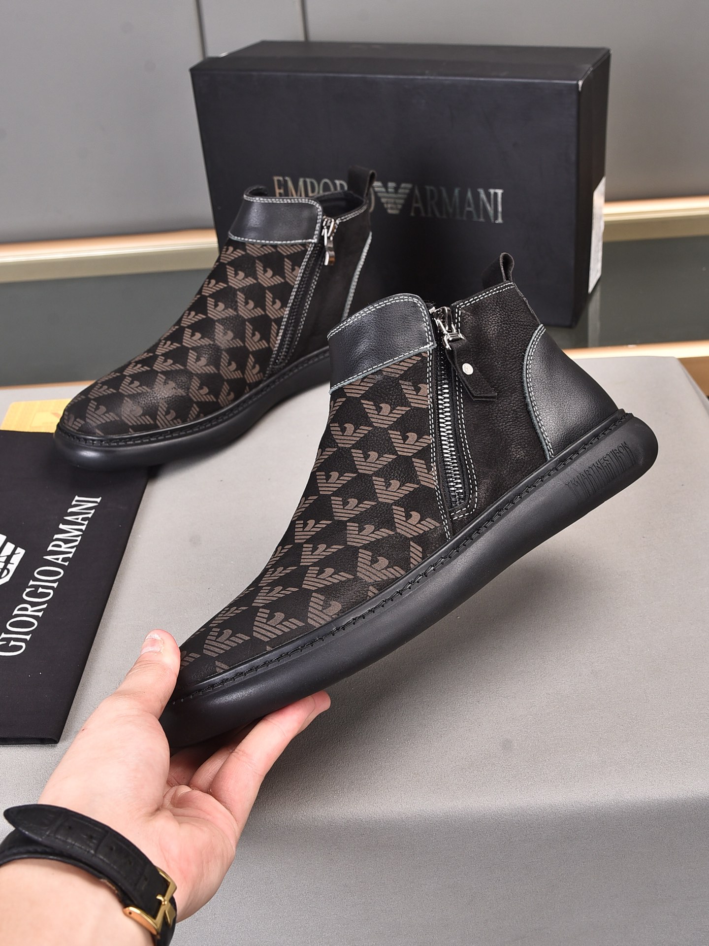 Armani High Top Sneaker 3 - vstockx