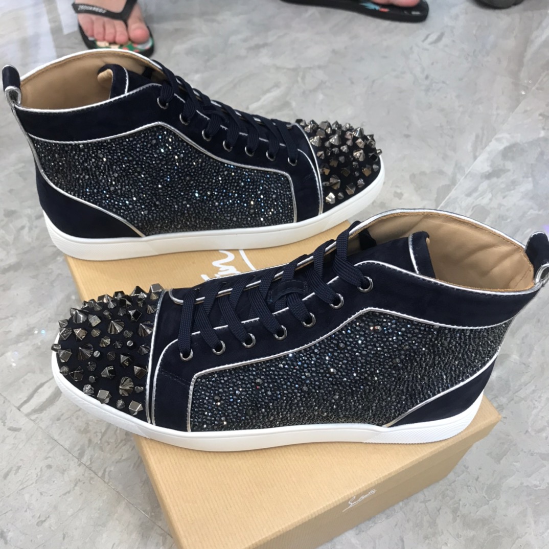 Christian Louboutin Louis Junior Spikes Orlato Flat Sneakers 35 - vstockx